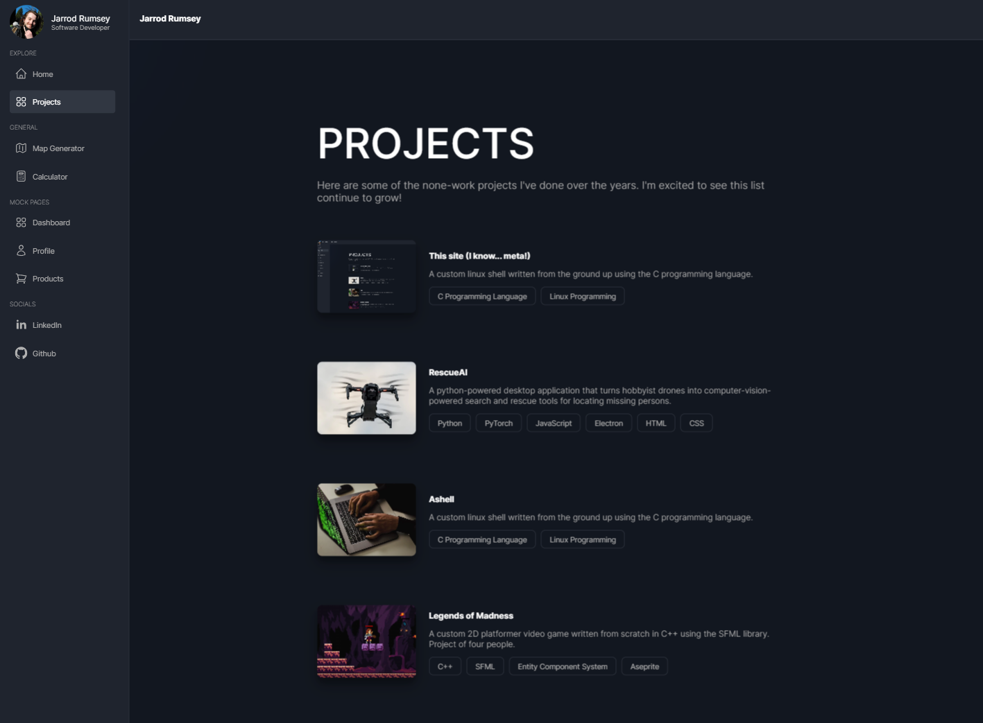 a photo of the projects page inside a thumbnail